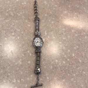 Brighton Watch Silver and Pearl like beads